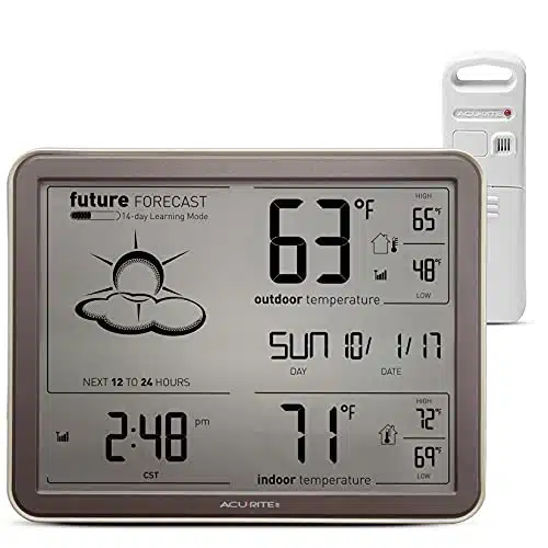 AcuRite A Self Learning Forecast Wireless Weather Station with Large Display and Atomic Clock, Black