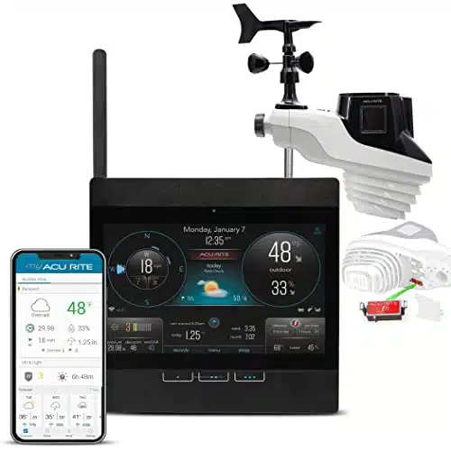 AcuRite Atlas Professional Home Weather Station with WiFi HD Display, Lightning Detection, Barometer, IndoorOutdoor Temperature Gauge, Humidity Sensor, Rain Gauge, and Wind SpeedDirection ()