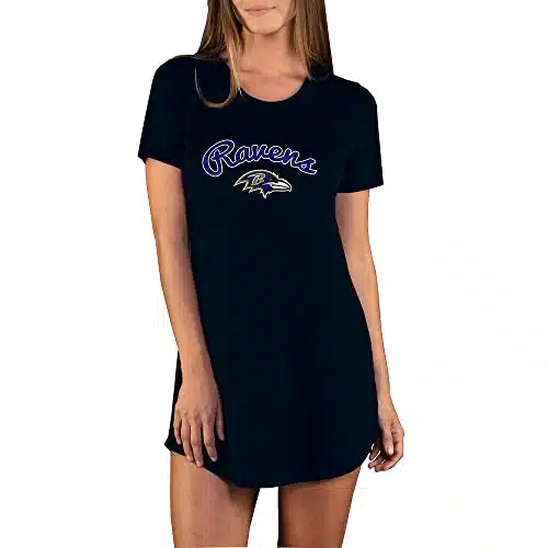 Concepts Sport Women's Black Baltimore Ravens Marathon Knit Nightshirt