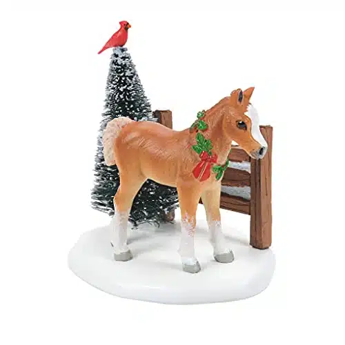 Department Village Accessories Cardinal Christmas Pony Figurine, Inch, Multicolor