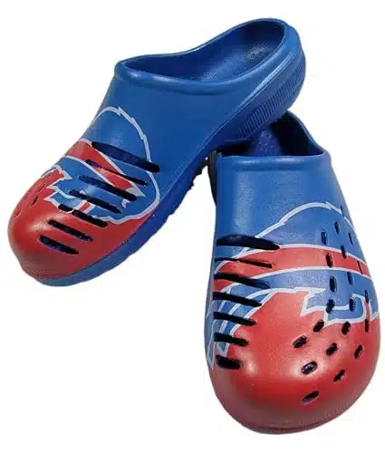 FOCO NFL Mens Big Splash Team Logo Solid Clogs Comfortable Water Slip on Shoes (Buffalo Bills, US Footwear Size System, Adult, Men, Numeric Range, Medium, , )
