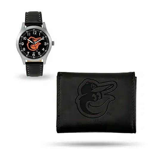 MLB Baltimore Orioles Men's Watch and Wallet Set, Black, x x Inch