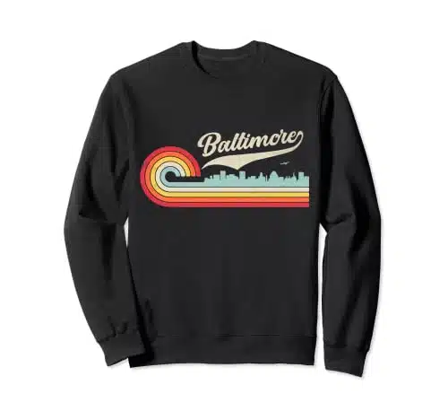 Vintage Maryland Baltimor City Skyline Retro Sunset Sweatshirt