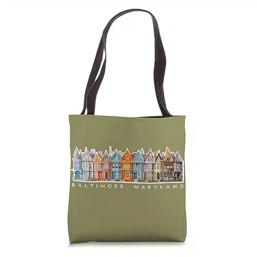 Baltimore Maryland Rowhouse Downtown Baltimore MD Tote Bag