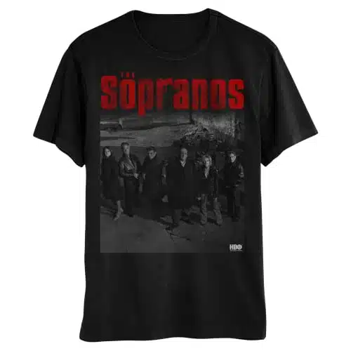 HBO The Sopranos TV Show Characters Men's and Women's Short Sleeve T Shirt (Black, X Large)