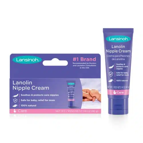 Lansinoh Lanolin Nipple Cream, Safe for Baby and Mom, Breastfeeding Essentials, Ounces