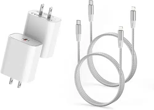 [MFi Certified] iPhone Charger Fast Charging, Pack  PD USB C Wall Charger and FT USB C to Lightning Cable iPhone Fast Charger Compatible iPhone ore