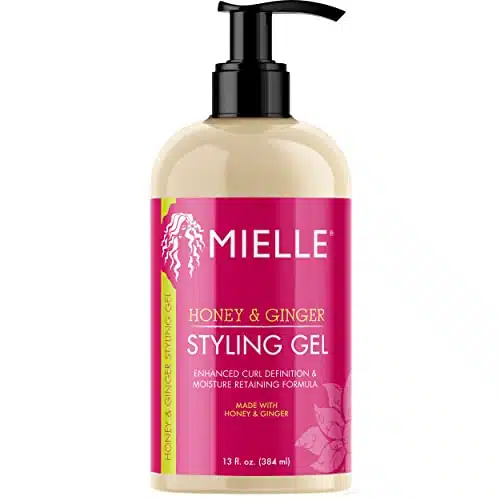 Mielle Organics Honey & Ginger Styling Gel for Enhanced Curl Definition and Moisture Retaining with Aloe for Dry, Curly, Thick, and Frizzy Hair, Non Sticky, Ounces