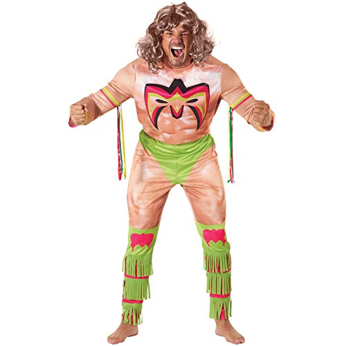 Morph Ultimate Warrior Costume Adult, WWE Costume Adult, s Wrestler Costume, Wrestler Costume Adult, Fancy WWE Adult Costume, X Large