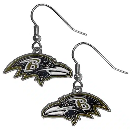 NFL Siskiyou Sports Womens Baltimore Ravens Dangle Earrings One Size Team Color