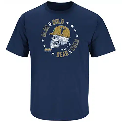 Notre Dame Football Fans. Blue and Gold Til I'm Dead and Cold. Navy T Shirt (Sm X) (Short Sleeve, Large)