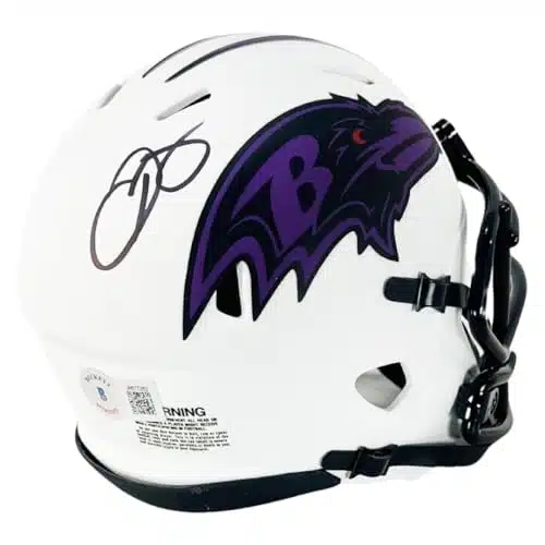 Odell Beckham Jr Autographed Baltimore Ravens Lunar Eclipse Football Mini Helmet   Hand Signed & Beckett Authenticated