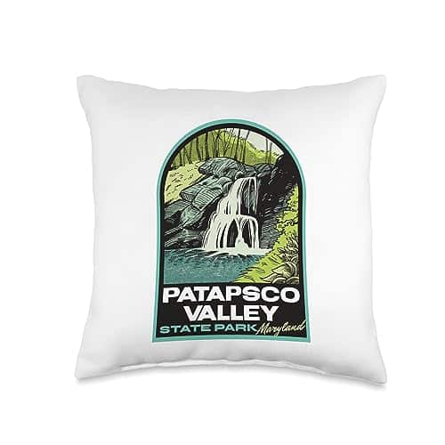 Patapsco Valley State Park Merch Patapsco Valley State Park MD Throw Pillow, x, Multicolor