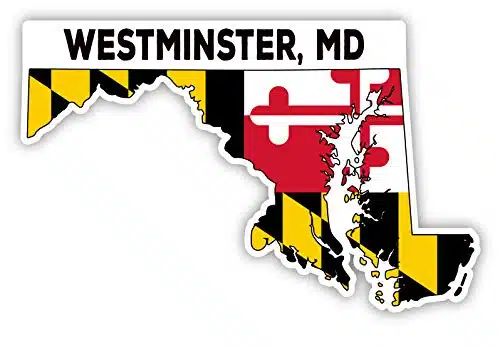 Westminster Maryland Inch State Shape Vinyl Decal Sticker
