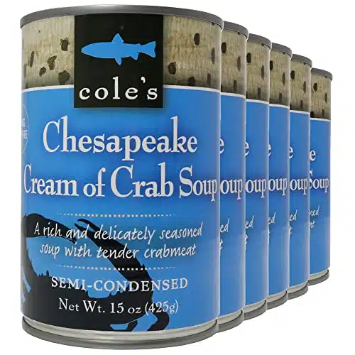 Coles   Pack of Chesapeake Cream of Crab Soup   Premium Canned Fresh Crab Meat & Nutritious Semi Condensed and Gluten free Crab Bisque  oz Per Container