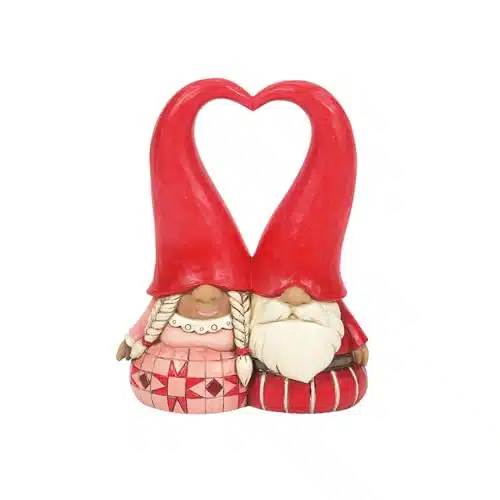 Enesco Jim Shore Heartwood Creek Love Gnome Couple Heart Hat Figurine, Inch, Multicolor