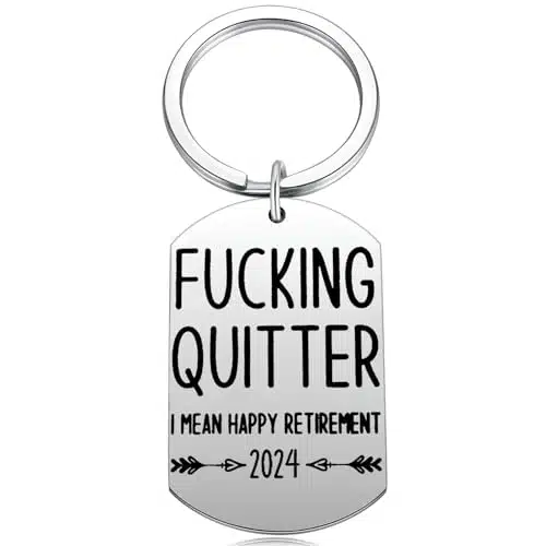 Funny Retirement Gifts for Men Women   Quitter I Mean Happy Retirement Keychain   Unique Retired Gift Ideas for Coworkers Office & Family