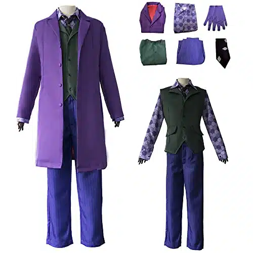 Joker Costume Cosplay Knight Coat Shirt Vest Full Suit Adult Outfit (X Large)