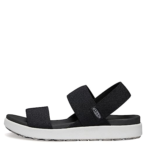 KEEN Women's Elle Backstrap Casual Platform Open Toe Wedge Sandals, Black,