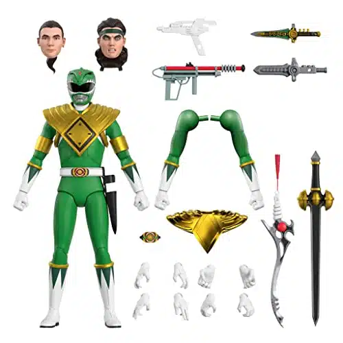 SuperULTIMATES! Mighty Morphin Power Rangers Green Ranger   Power Rangers Action Figure with Accessories Classic TV Show Collectibles and Retro Toys