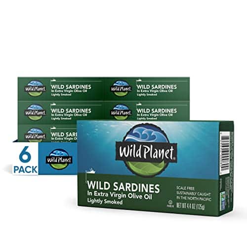 Wild Planet Wild Sardines in Extra Virgin Olive Oil with Sea Salt, Keto and Paleo,EVOO, Ounce, Pack