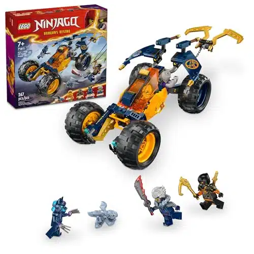 LEGO NINJAGO Arins Ninja Off Road Buggy Car Toy with inifigures, Building Set for Kids with Dragon Toy from The NINJAGO Dragons Rising TV Show, Birthday Gift for Year Old Boys
