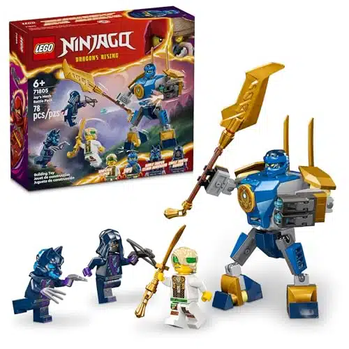 LEGO NINJAGO Jays Mech Battle Pack Adventure Toy Set for Kids, with Jay Minifigure and Mech Figure, Creative Ninja Gift for Boys and Girls Aged Years Old and Up,