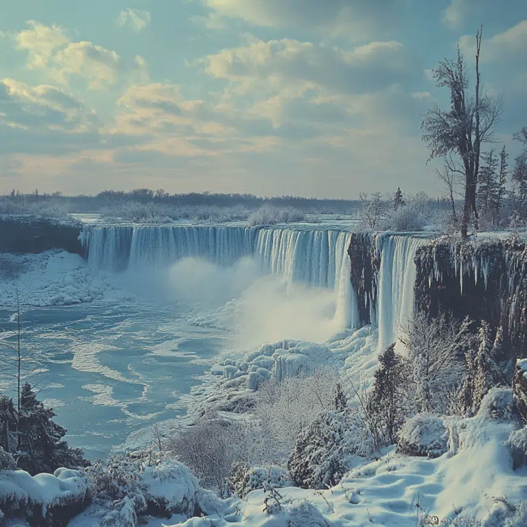 partially frozen niagara falls